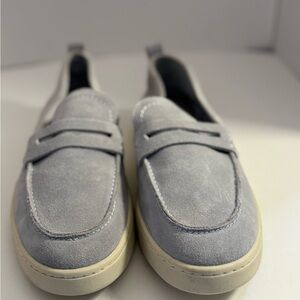 Anne Klein Light Bluish Gray Leather Loafers Women’s 10